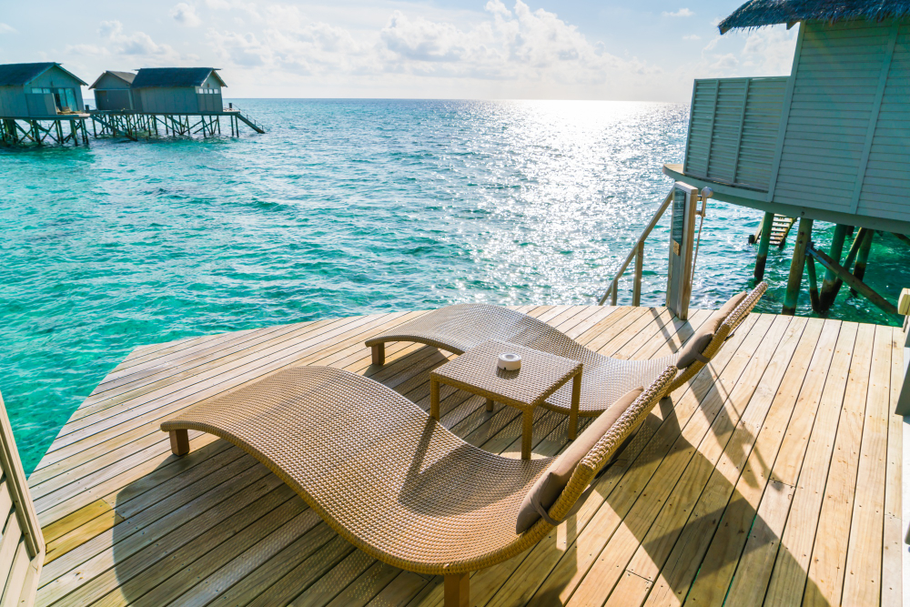 Hotel lounge chairs in Riviera Maya.